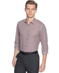 Checkmate. Seize the day with this microcheck long sleeve shirt by Calvin Klein. Checkmate. Seize the day with this microcheck long sleeve shirt by Calvin Klein.