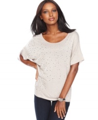 Studs add an appealing edge to a ever-so-slightly slouchy top from INC. Pair it with everything from this season's colored jeans to a prim, tailored skirt! (Clearance)