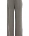 Eileen Fisher Stone Brown Silk Georgette Wide Leg Trouser Pant 6