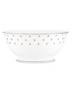 Pave your table in polka dots for fine dining without the formality. From kate spade new york dinnerware, the Larabee Road serving bowl features luxe bone china with platinum accents that combine easy elegance and irresistible whimsy.