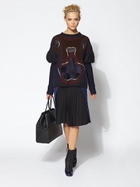 Softly knit ruffles and inset details define this colorful mohair-blend style.Rib-knit crewneck and hemlineRib-knit sleeves with rufflesInset details35% mohair/25% nylon/24% angora/10% viscose/6% woolDry cleanMade in Italy of imported fabricModel shown is 5'10½ (179cm) wearing US size 4. Softly knit ruffles and inset details define this colorful mohair-blend style.Rib-knit crewneck and hemlineRib-knit sleeves with rufflesInset details35% mohair/25% nylon/24% angora/10% viscose/6% woolDry cleanMade in Italy of imported fabricModel shown is 5'10½ (179cm) wearing US size 4.