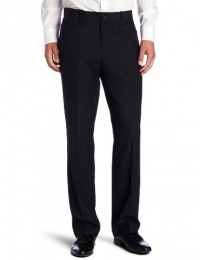 Perry Ellis Men's Portfolio Mini Text Stripe Flat Front Dress Pant, Navy, 33x32 Perry Ellis Men's Portfolio Mini Text Stripe Flat Front Dress Pant, Navy, 33x32