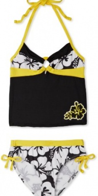 Pink Platinum Girls 7-16 Solid Hibiscus Tankini, Yellow, 7/8 Pink Platinum Girls 7-16 Solid Hibiscus Tankini, Yellow, 7/8
