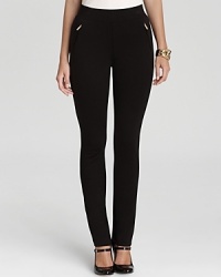 The cornerstone to any urban uniform, these Calvin Klein leggings flaunt sleek zip pockets for downtown edge. The cornerstone to any urban uniform, these Calvin Klein leggings flaunt sleek zip pockets for downtown edge.