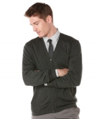 Throw on this easy-to-pair sweater from Perry Ellis the next time you go out and capture casual cool that's no sweat. Throw on this easy-to-pair sweater from Perry Ellis the next time you go out and capture casual cool that's no sweat.