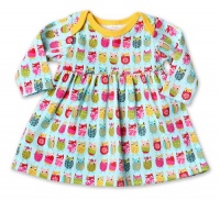 Zutano Print Long Sleeve Dress, Owls, Newborn Zutano Print Long Sleeve Dress, Owls, Newborn
