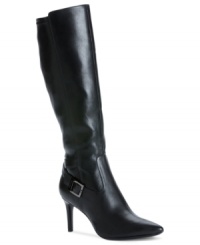 Style that's truly on point. Calvin Klein's Rosa tall high heel dress boots look amazing with just about anything. Style that's truly on point. Calvin Klein's Rosa tall high heel dress boots look amazing with just about anything.