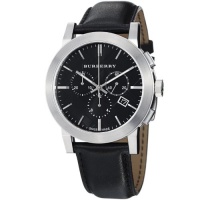 Burberry Women's BU9356 Large Check Black Leather Strap Chronograph Watch Burberry Women's BU9356 Large Check Black Leather Strap Chronograph Watch