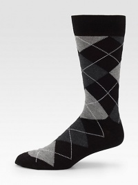 Exceptionally soft and well-appointed addition to any wardrobe in an argyle-patterned, pima cotton blend.Mid-calf height80% cotton/20% nylonMachine washMade in Italy Exceptionally soft and well-appointed addition to any wardrobe in an argyle-patterned, pima cotton blend.Mid-calf height80% cotton/20% nylonMachine washMade in Italy