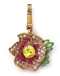 Forgo the garden variety accessorizes in favor of this vibrant floral charm from Juicy Couture. Boasting cubic zirconia-encrusted petals, it's a power flower. Forgo the garden variety accessorizes in favor of this vibrant floral charm from Juicy Couture. Boasting cubic zirconia-encrusted petals, it's a power flower.