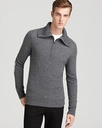 A decadently soft sweater in smooth cashmere from Burberry Brit, the height of luxury. Note the rounded check elbow patches for the designer's signature touch. A decadently soft sweater in smooth cashmere from Burberry Brit, the height of luxury. Note the rounded check elbow patches for the designer's signature touch.