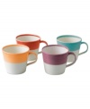 Designed to commemorate Royal Doulton's founding year, 1815 mugs are crafted using traditional technique and embossed with an 1815 mark. Colorful half-dipped glazes give basic porcelain an artisan feel.