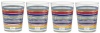 Fiesta Multi-Color Stripe Glassware, 15-Ounce Tapered Dof Double Old Fashion, Peacock Collection, Set of 4