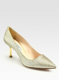Glitter pumps with a point toe and goldtone metal-tip heel. Self-covered metal-tip heel, 2½ (65mm)Glitter-coated suede upperPoint toeLeather lining and solePadded insoleMade in Italy Glitter pumps with a point toe and goldtone metal-tip heel. Self-covered metal-tip heel, 2½ (65mm)Glitter-coated suede upperPoint toeLeather lining and solePadded insoleMade in Italy