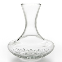 Purposefully designed to aerate wines prior to serving, this crystal accent piece enhances both white and red wines. Decanting allows wine to attain clarity and color while enabling the flavor to develop. The Decanting Carafe is shaped to achieve most favorable results from the decanting process. The long, slender neck enables the wine to run unreservedly down the sides, while the flared base permits air exposure to a larger surface area of wine. Designed to add casual elegance to every day use. 60 oz. (or the contents of two standard 750-ml. bottles) Purposefully designed to aerate wines prior to serving, this crystal accent piece enhances both white and red wines. Decanting allows wine to attain clarity and color while enabling the flavor to develop. The Decanting Carafe is shaped to achieve most favorable results from the decanting process. The long, slender neck enables the wine to run unreservedly down the sides, while the flared base permits air exposure to a larger surface area of wine. Designed to add casual elegance to every day use. 60 oz. (or the contents of two standard 750-ml. bottles)