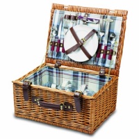 Picnic Time Bristol Willow Picnic Basket with Deluxe Service for Two Picnic Time Bristol Willow Picnic Basket with Deluxe Service for Two