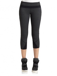 THE LOOKBanded elastic waistContrast accent panelsTopstitching detailsCapri lengthTHE FITRise, about 8Inseam, about 18THE MATERIALNylon/spandexCARE & ORIGINMachine washImportedModel shown is 5'10 (177cm) wearing US size Small. THE LOOKBanded elastic waistContrast accent panelsTopstitching detailsCapri lengthTHE FITRise, about 8Inseam, about 18THE MATERIALNylon/spandexCARE & ORIGINMachine washImportedModel shown is 5'10 (177cm) wearing US size Small.
