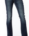 Wallflower Juniors Vintage Collection Legendary Boot Cut Denim Jeans with Studded Flap Back Pocket