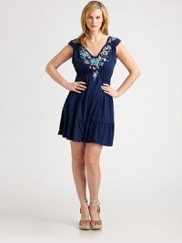 The epitome of everyday style, this cotton dress features pretty embroidery and a comfortable elastic waist for a great fit. The Empire waist creates a flattering silhouette.Embroidery along v-neckSleevelessEmpire waistAbout 41 from shoulder to hemCottonMachine washImported The epitome of everyday style, this cotton dress features pretty embroidery and a comfortable elastic waist for a great fit. The Empire waist creates a flattering silhouette.Embroidery along v-neckSleevelessEmpire waistAbout 41 from shoulder to hemCottonMachine washImported