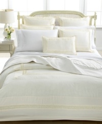 Add this sham from L'erba to your Serene bed, featuring smooth ivory satin, for a decidedly tranquil ambiance. Add this sham from L'erba to your Serene bed, featuring smooth ivory satin, for a decidedly tranquil ambiance.