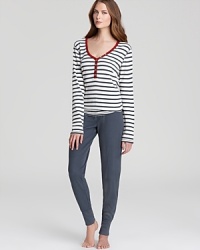 Cozy enough for the couch but cute enough for running errands, this PJ Salvage set is a sporty-chic must-have. Cozy enough for the couch but cute enough for running errands, this PJ Salvage set is a sporty-chic must-have.