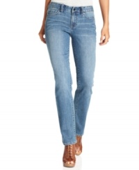 Refresh your denim look with a petite straight-leg classic from Calvin Klein Jeans. Pair these jeans with anything from tees to billowy tunics for no-fuss style. Refresh your denim look with a petite straight-leg classic from Calvin Klein Jeans. Pair these jeans with anything from tees to billowy tunics for no-fuss style.