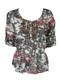 Calvin Klein Jeans Womens Petite Floral Dolman Sleeve Top Calvin Klein Jeans Womens Petite Floral Dolman Sleeve Top