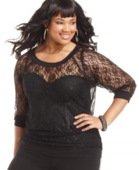 Sheer perfection: Planet Gold's lace plus size top is key for trend-right style! Sheer perfection: Planet Gold's lace plus size top is key for trend-right style!