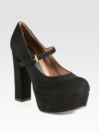 Detailed stitching adds modern appeal to this classic silhouette, with an ultra-high heel, covered platform and adjustable ankle strap. Self-covered heel, 4½ (115mm)Covered platform, 1½ (40mm)Compares to a 3 heel (75mm)Suede upperLeather lining and solePadded insoleMade in ItalyOUR FIT MODEL RECOMMENDS ordering one size up as this style runs small. Detailed stitching adds modern appeal to this classic silhouette, with an ultra-high heel, covered platform and adjustable ankle strap. Self-covered heel, 4½ (115mm)Covered platform, 1½ (40mm)Compares to a 3 heel (75mm)Suede upperLeather lining and solePadded insoleMade in ItalyOUR FIT MODEL RECOMMENDS ordering one size up as this style runs small.