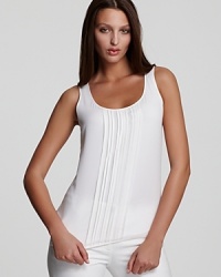 Add a little luxury to your life with a pleated Burberry London tank, constructed in soft silk. Layer beneath cardigans or blazers for a prim and polished look. Add a little luxury to your life with a pleated Burberry London tank, constructed in soft silk. Layer beneath cardigans or blazers for a prim and polished look.