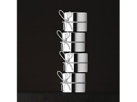 Vera Wang designs are a celebration of luxury in its purest form. Each pattern is a modern expression of sophistication tempered by an intimacy, a familiarity that inspires daily indulgence. Beautiful things are meant to be used, enjoyed - such is the vision of Vera Wang's Silver and Gift Collection. The holloware and gifts reflect a simplicity that encourages the owner to display it, to enjoy it, to live it, and can be mixed wtih a traditional or a modern table setting. Shown here, set of 4 napkin rings. Vera Wang designs are a celebration of luxury in its purest form. Each pattern is a modern expression of sophistication tempered by an intimacy, a familiarity that inspires daily indulgence. Beautiful things are meant to be used, enjoyed - such is the vision of Vera Wang's Silver and Gift Collection. The holloware and gifts reflect a simplicity that encourages the owner to display it, to enjoy it, to live it, and can be mixed wtih a traditional or a modern table setting. Shown here, set of 4 napkin rings.