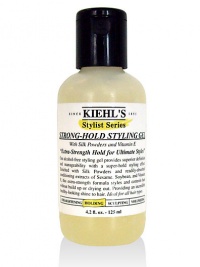 A long-lasting styling gel that provides extra-solid hold with a natural feel and healthy shine. Fortified with silk powders and conditioning extracts to foster overall hair health. Firm hold with a natural feel Alcohol-free Non-sticky A long-lasting styling gel that provides extra-solid hold with a natural feel and healthy shine. Fortified with silk powders and conditioning extracts to foster overall hair health. Firm hold with a natural feel Alcohol-free Non-sticky
