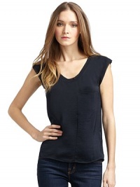 THE LOOKRaw tulle trimScoopneckChest pocketTHE FITAbout 23 from shoulder to hemTHE MATERIALPolyesterCARE & ORIGINDry cleanImportedModel shown is 5'10½ (179cm) wearing US size 4. THE LOOKRaw tulle trimScoopneckChest pocketTHE FITAbout 23 from shoulder to hemTHE MATERIALPolyesterCARE & ORIGINDry cleanImportedModel shown is 5'10½ (179cm) wearing US size 4.