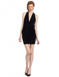 BCBGMAXAZRIA Women's Jocelyn Halter Drape Dress With Pleated Skirt BCBGMAXAZRIA Women's Jocelyn Halter Drape Dress With Pleated Skirt