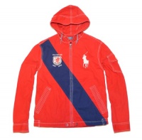 Polo Ralph Lauren Men Lightweight Big Pony Logo Diagonal Stripe Hooded Jacket