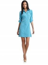 THE LOOKShirt collarRoll-up elbow-length sleevesButton-frontBack cutout detailTHE FITAbout 33 from shoulder to hemTHE MATERIALPolyesterCARE & ORIGINDry cleanImportedModel shown is 5'10½ (179cm) wearing US size 4. THE LOOKShirt collarRoll-up elbow-length sleevesButton-frontBack cutout detailTHE FITAbout 33 from shoulder to hemTHE MATERIALPolyesterCARE & ORIGINDry cleanImportedModel shown is 5'10½ (179cm) wearing US size 4.