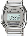 Casio #LA670WA-7 Women's Metal Band Countdown Timer Alarm LCD Digital Watch (Grey)