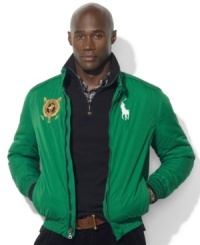 Adorned with Ralph Lauren's iconic Big Pony, this sporty jacket features a warm yet lightweight build for superb protection from cold weather. Adorned with Ralph Lauren's iconic Big Pony, this sporty jacket features a warm yet lightweight build for superb protection from cold weather.