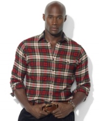 From passing time in the great outdoors to conquering the urban jungle, this lightweight cotton essential, in a classic twill plaid pattern, provides stylish armor for every adventure. From passing time in the great outdoors to conquering the urban jungle, this lightweight cotton essential, in a classic twill plaid pattern, provides stylish armor for every adventure.