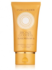 Let the sun worship every inch of you. Sun Indulgence Lotion for Face SPF 30 goes on silky-smooth and seduces skin with an instant heavenly radiance. Delivers comprehensive, broad-spectrum UVA/UVB protection with our best UVA defense. Light beachy scent. Bring out the bronze goddess in you. 1.7 oz. 