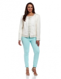 Jones New York Women's Plus-Size Mixed Media Long Sleeve Jacket Jones New York Women's Plus-Size Mixed Media Long Sleeve Jacket