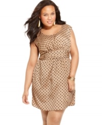 Score spot-on style with Soprano's sleeveless plus size dress, accentuated by a banded waist. Score spot-on style with Soprano's sleeveless plus size dress, accentuated by a banded waist.