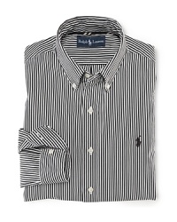 Crisp, clean lines lend modern refinement to a long-sleeved sport shirt, crafted from lightweight cotton poplin in a trim, modern fit. Crisp, clean lines lend modern refinement to a long-sleeved sport shirt, crafted from lightweight cotton poplin in a trim, modern fit.