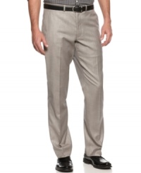 Your workweek look gets a modern upgrade with these slim-fit pants from Perry Ellis. Your workweek look gets a modern upgrade with these slim-fit pants from Perry Ellis.