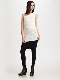 This ruched, asymmetrical style is rendered in soft knit jersey.Asymmetrical necklineSingle shoulder strapSide ruching70% rayon/15% nylon/15% cottonDry cleanMade in Italy of imported fabricModel shown is 5'11 (180cm) wearing US size 4. This ruched, asymmetrical style is rendered in soft knit jersey.Asymmetrical necklineSingle shoulder strapSide ruching70% rayon/15% nylon/15% cottonDry cleanMade in Italy of imported fabricModel shown is 5'11 (180cm) wearing US size 4.