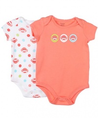 Baby Starters Baby-girls Newborn Sock Monkey 2 Pack Bodysuit, Coral, 3-6 Months Baby Starters Baby-girls Newborn Sock Monkey 2 Pack Bodysuit, Coral, 3-6 Months