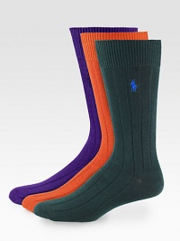 A trio of colors fit for any look in ribbed, slightly stretchy cotton. Pack of 3 Logo embroidery Cotton/polyester/spandex; machine wash Imported A trio of colors fit for any look in ribbed, slightly stretchy cotton. Pack of 3 Logo embroidery Cotton/polyester/spandex; machine wash Imported