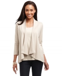 This draped cardigan from Charter Club offers effortless sophistication and can be dressed up or down! This draped cardigan from Charter Club offers effortless sophistication and can be dressed up or down!