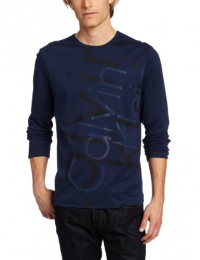 Calvin Klein Sportswear Men's Logo - Long Sleeve Crew Neck Heavy Weight Tee, Atlantic Blue, Large Calvin Klein Sportswear Men's Logo - Long Sleeve Crew Neck Heavy Weight Tee, Atlantic Blue, Large