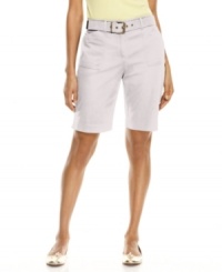 Belted bermuda shorts are summertime essentials. This petite version from Karen Scott is ready for warm-weather adventures! Belted bermuda shorts are summertime essentials. This petite version from Karen Scott is ready for warm-weather adventures!